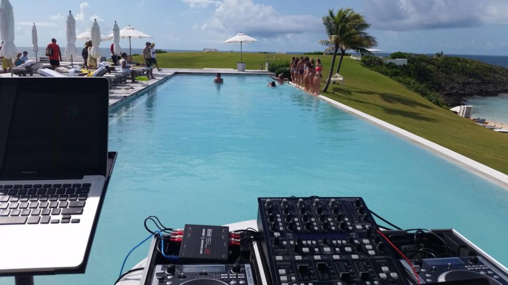 Midnight Music DJ equipment at a Florida outdoor venue